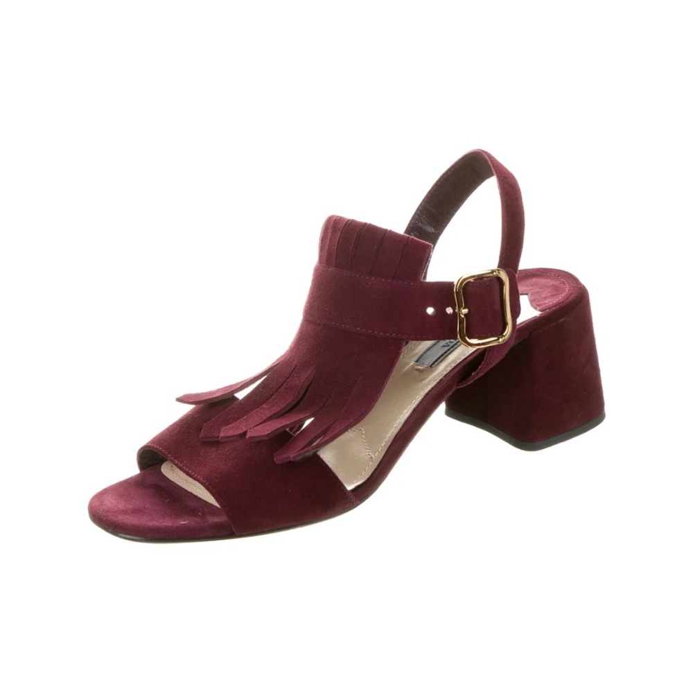 Prada Suede Ankle Strap Sandals